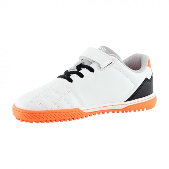 Zapatillas futbol 7 barefoot Mustang free 49323 Blanco-Naranja