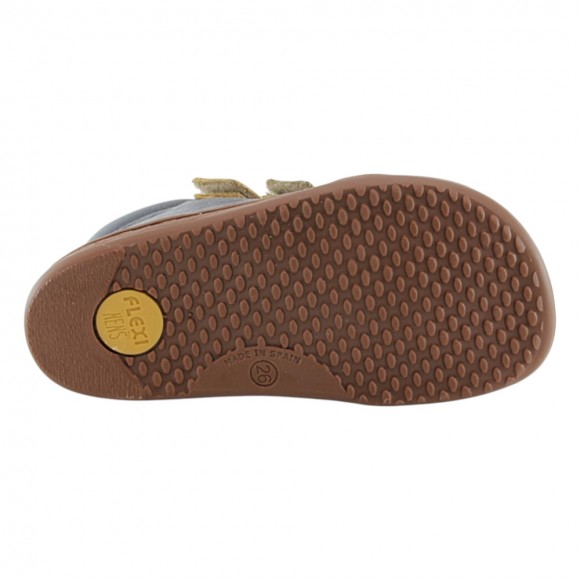 Botines barefoot Flexi Nens Azul-Verde-Mostaza