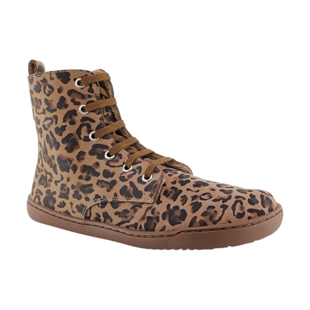 Botas militares barefoot Flexi Nens Forro pelo 9085-X Leopardo
