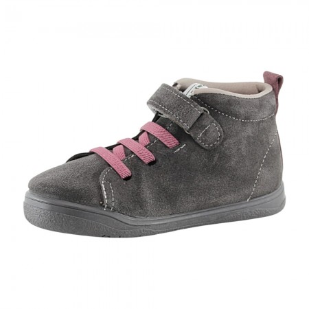 Botines barefoot Zapyflex velcro y elástico Gris-Malva