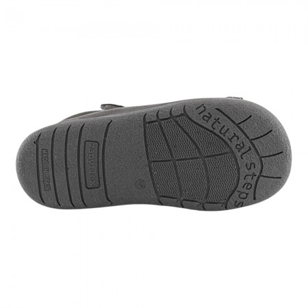 Botines barefoot Zapyflex velcro y elástico Gris-Malva