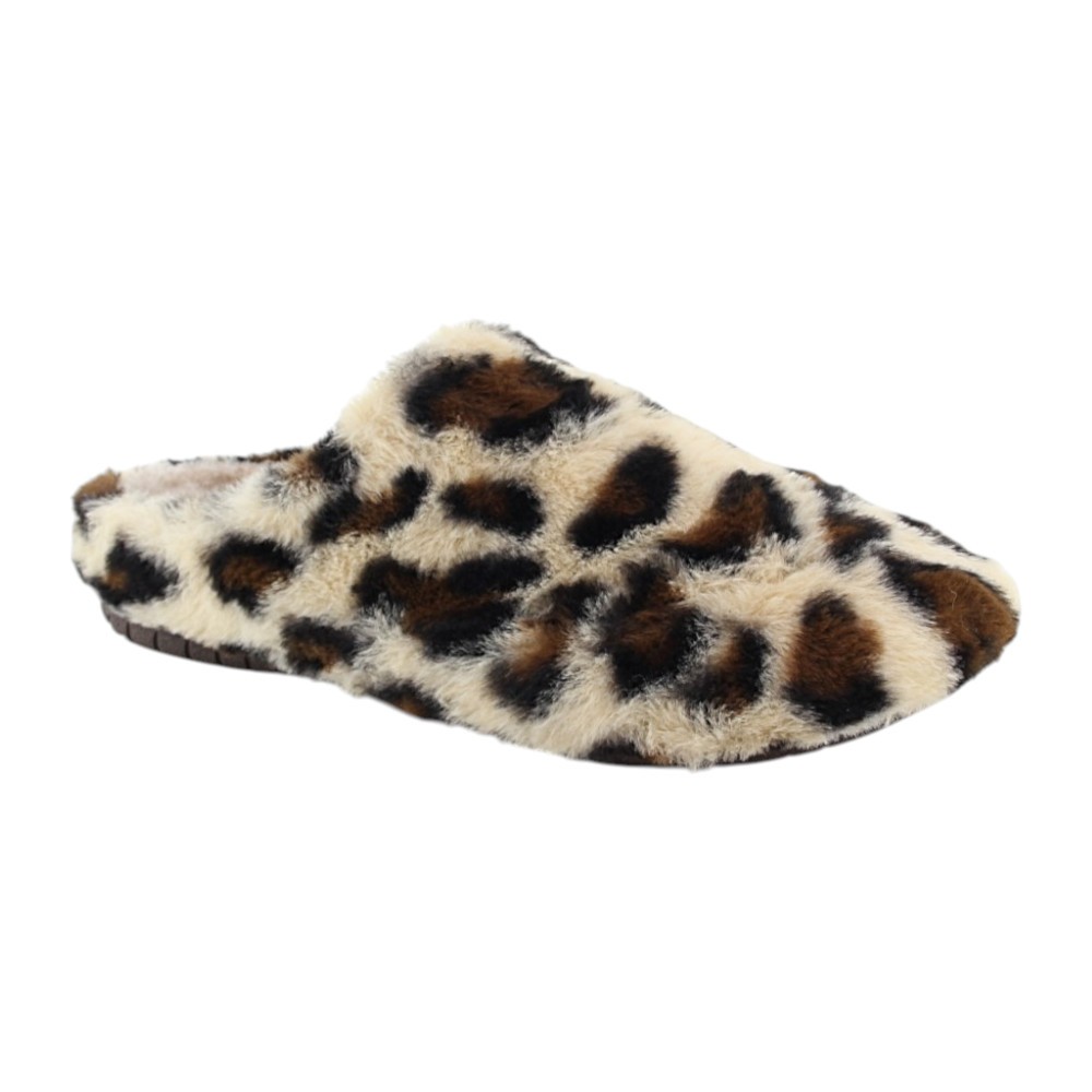 Zapatillas de casa Limone Zueco Leopardo Biege