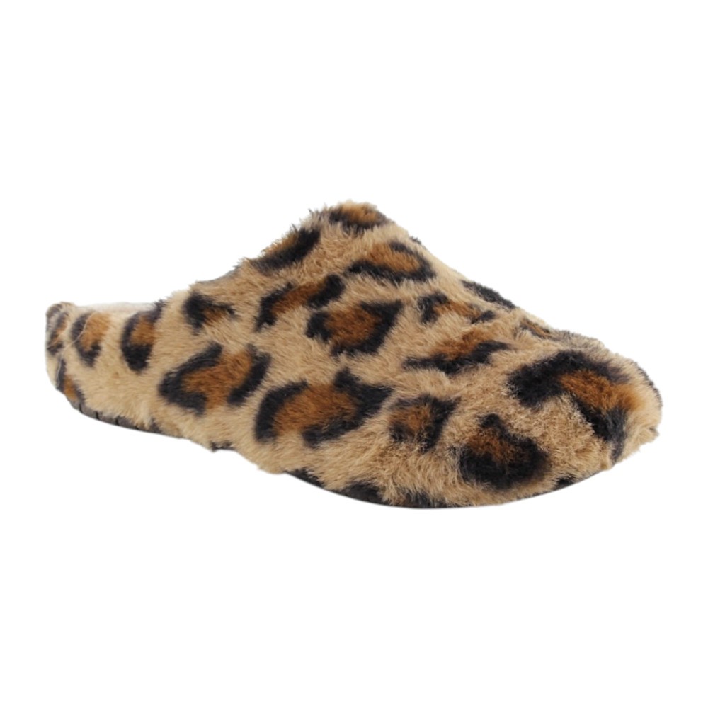 Zapatillas de casa Limone Zueco Leopardo Marrón