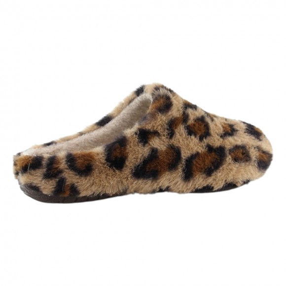 Zapatillas de casa Limone Zueco Leopardo Marrón