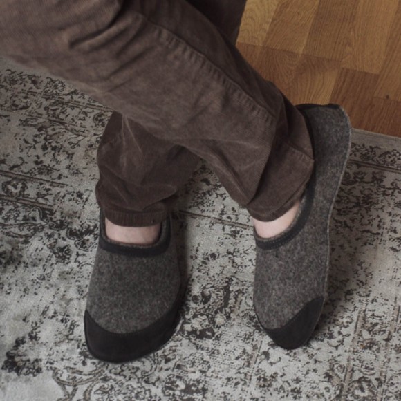 Zapatillas de casa barefoot OmaKing fieltro Gris