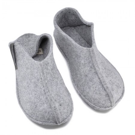 Zapatillas de casa barefoot OmaKing fieltro cerrado Gris