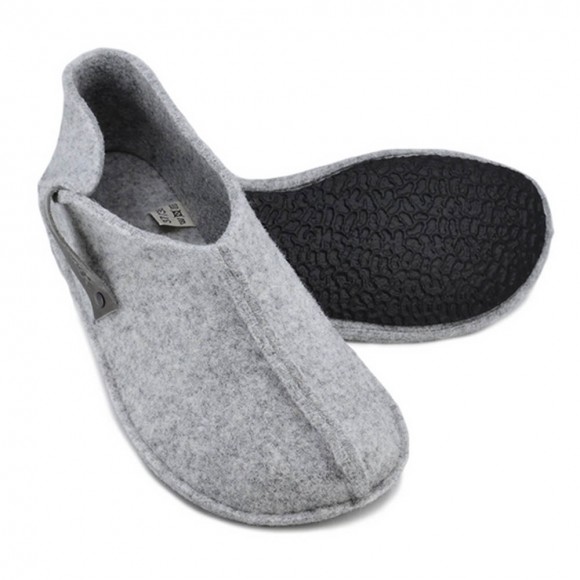 Zapatillas de casa barefoot OmaKing fieltro cerrado Gris
