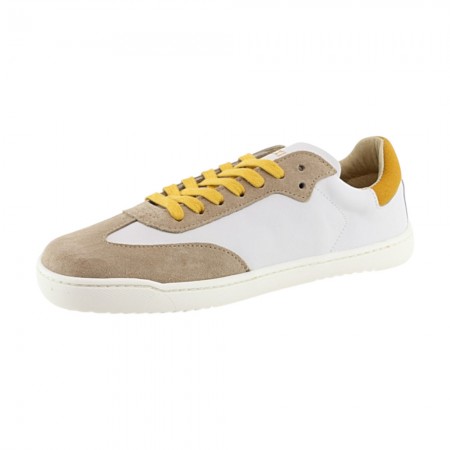 Zapatillas barefoot Flexi Nens 9026-X Suela XL Blanco-Mostaza