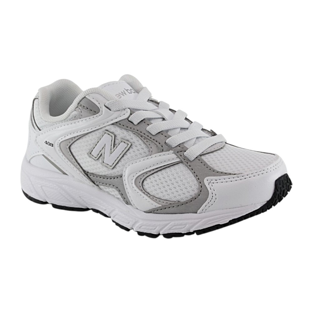 Zapatillas New Balance 408 Blanco-Plata cordón elástico