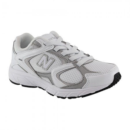 Zapatillas New Balance 408 Blanco-Plata cordón elástico