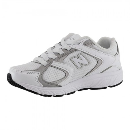 Zapatillas New Balance 408 Blanco-Plata cordón elástico