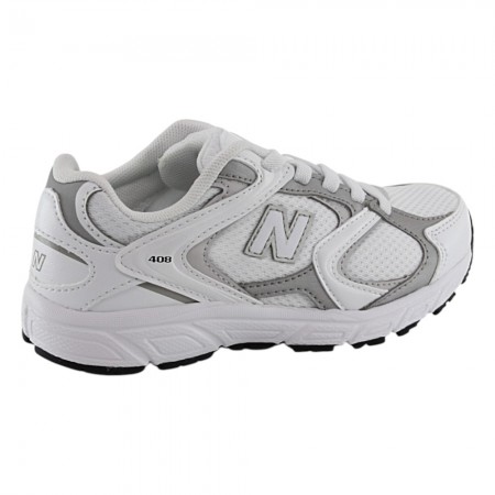 Zapatillas New Balance 408 Blanco-Plata cordón elástico