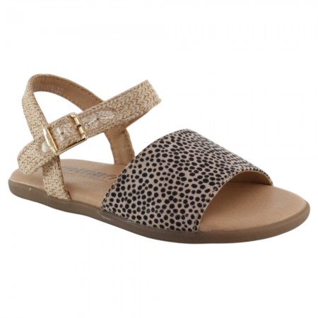Sandalias veganas barefoot Mustang Maria Puntos Beige