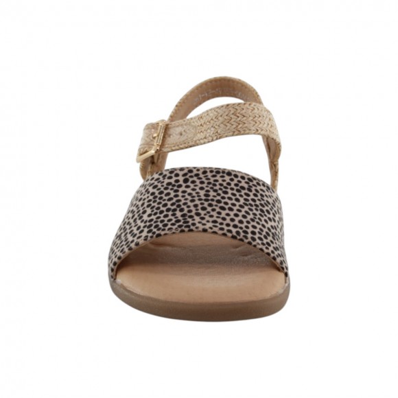Sandalias veganas barefoot Mustang Maria Puntos Beige
