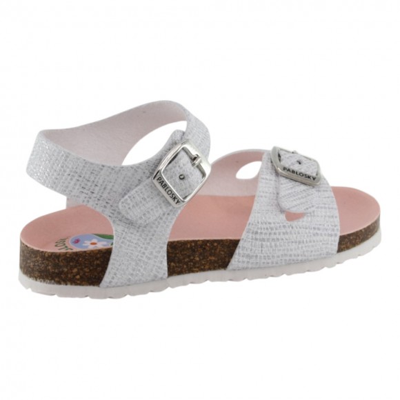 Sandalias bio Pablosky 439903 Blanco-Plata