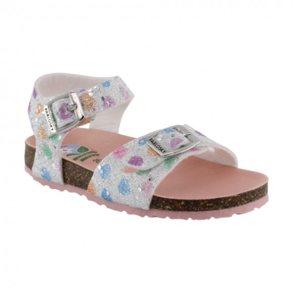 Sandalias bio Pablosky 446507 Blanco Glitter Multi