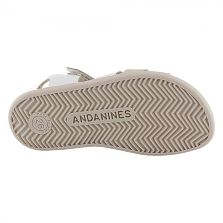 Sandalias respetuosas Andanines 251648 Blanco-Oro