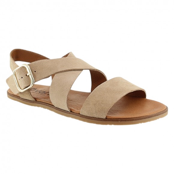 Sandalias barefoot Vivant Lino Camello
