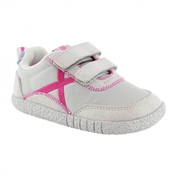 Zapatillas barefoot Munich Baby Koda Blanco-Fucsia