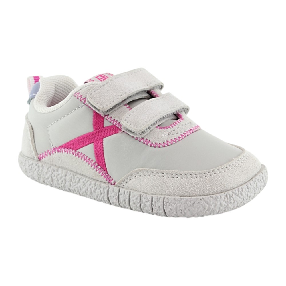 Zapatillas barefoot Munich Baby Koda Blanco-Fucsia
