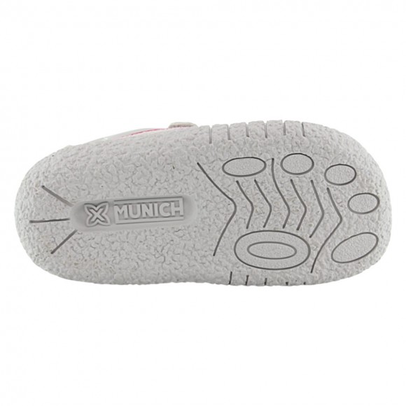 Zapatillas barefoot Munich Baby Koda Blanco-Fucsia
