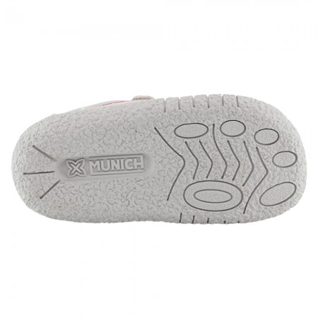 Zapatillas barefoot Munich Baby Koda Blanco-Fucsia
