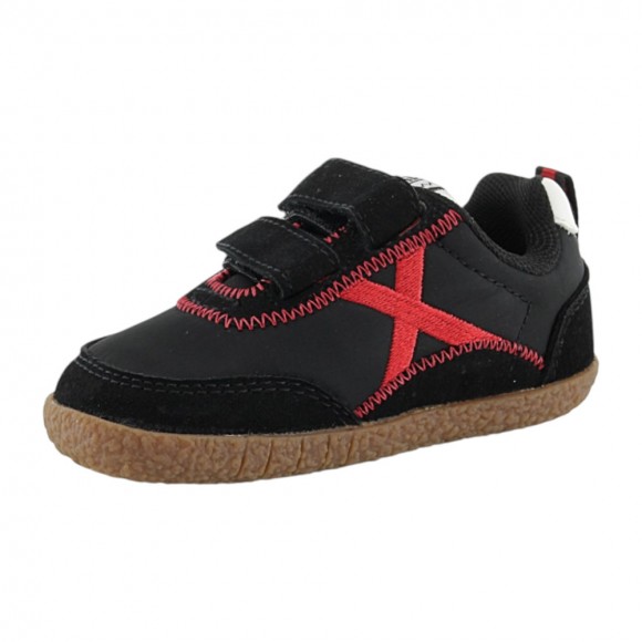 Zapatillas barefoot Munich Baby Koda Negro-Rojo