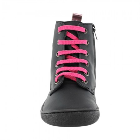 Botines barefoot Flexi Nens 9086-R Negro estrella rosa