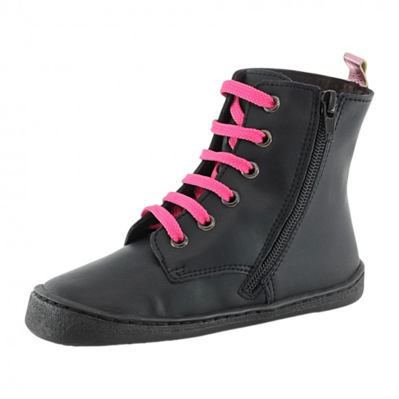 Botines barefoot Flexi Nens 9086-R Negro estrella rosa