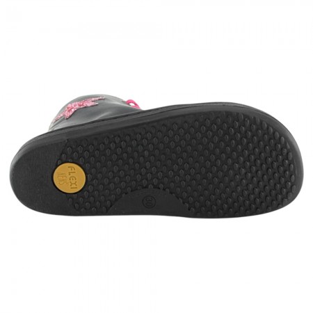 Botines barefoot Flexi Nens 9086-R Negro estrella rosa