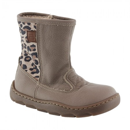 Bota barefoot Andanines Taupe-Leopardo borrego interior