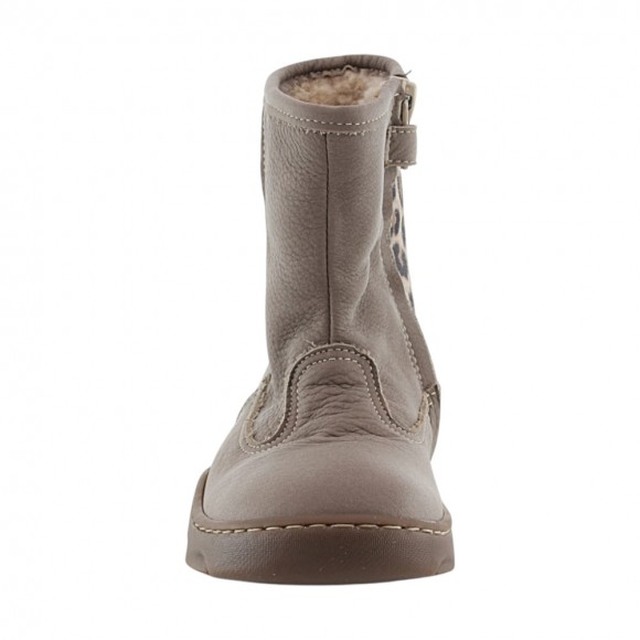 Bota barefoot Andanines Taupe-Leopardo borrego interior